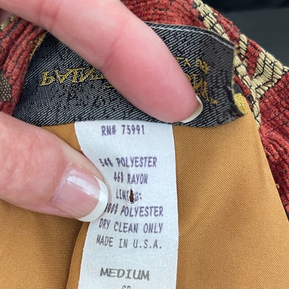 Vintage Painted Pony Leaf Print Blazer, Size Medium - Picture 6 of 6